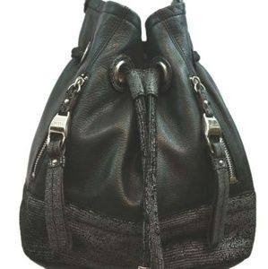 B. Makowsky Drawstring Leather Shoulder Bag